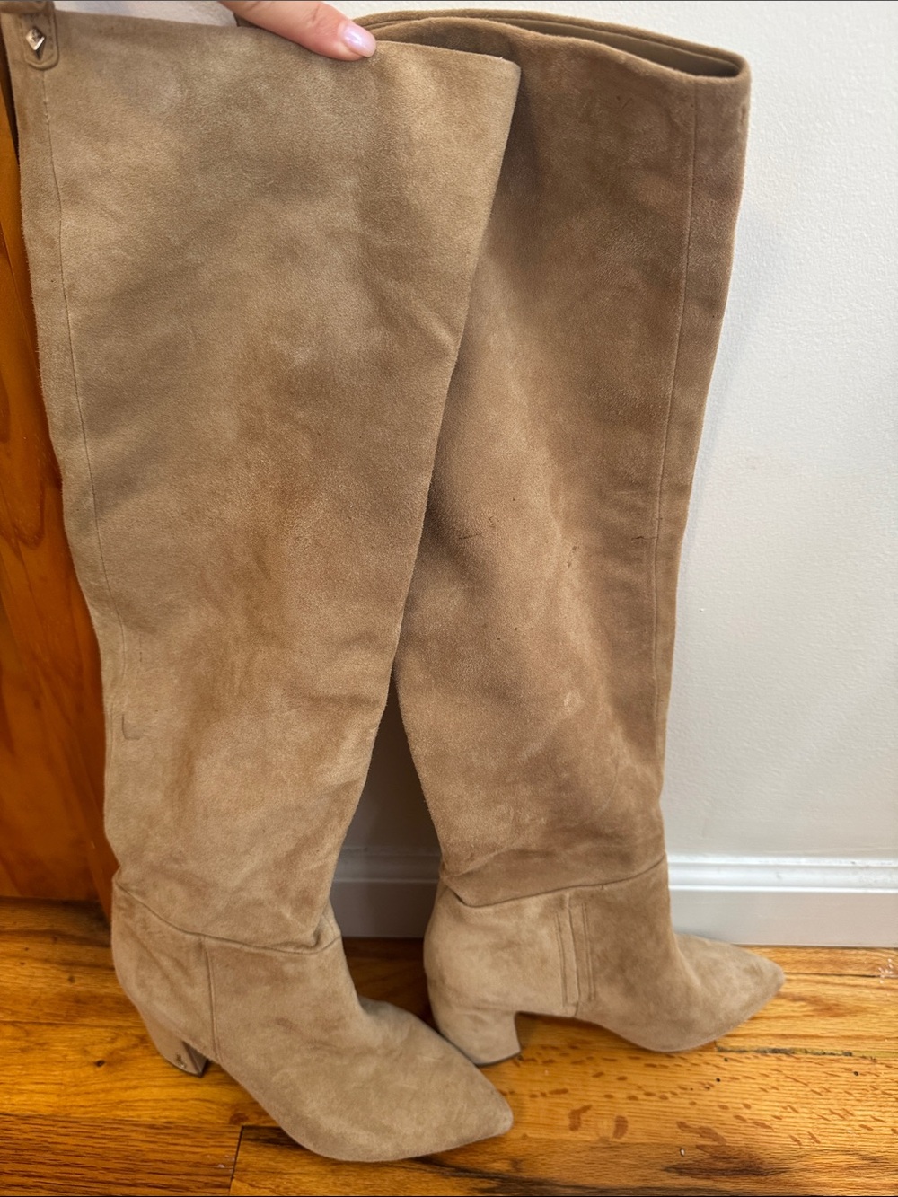 Sam Edelman Over-the-Knee Suede Boots in Light Brown